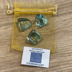 Andara Blauw Obsidiaan Kristallen = SETJE: 3 stuks totaal +/- 20 gram - Hét LeMUria Kristal