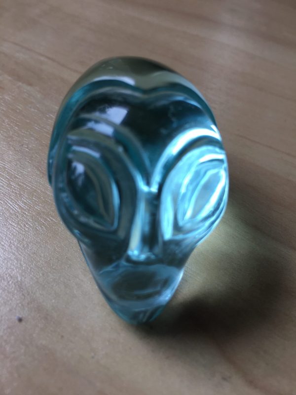 Andara Blauwe Obsidiaan Traveler Alien Skull: Speciaal voor Sjamanen, Aardehealing & Lichtwerk = 5x3x3.2 cm