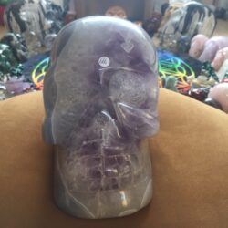 Agaat Amethist Bergkristal Skull XXL 1 - Angst oplosser = 18 x 11 x 13.5 cm