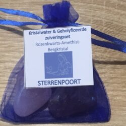 Waterkristallen SET = Trio van Bergkristal-Rozenkwarts-Amethist