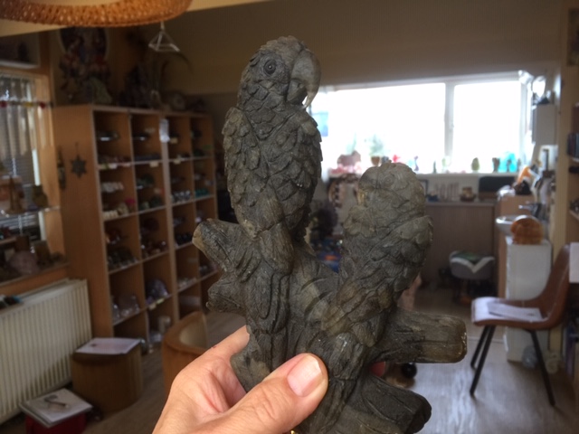 Labradoriet Papegaaien Tweeling: 17x12x4 cm - 748 gr = Maori Natuur Spirit 'Kea' van Bezieling & Wedergeboorte - Afbeelding 3