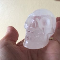 Seleniet wit Alien Skull 14 - Met Wit Zilver-Gouden Moeder Maria frequentie