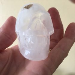 Seleniet wit Alien Skull 16 - Met Wit Zilver-Gouden Moeder Maria frequentie