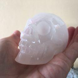 Seleniet wit Alien Skull 25 - Met Wit Zilver-Gouden Moeder Maria frequentie