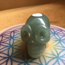 Aventurijn Groen Alien MINI Skull nr 10 - Afkomstig van het Andromeda Sterrenstelsel