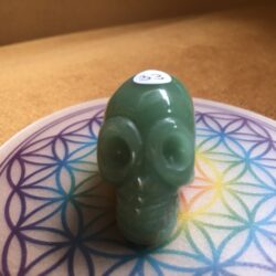 Aventurijn Groen Alien MINI Skull nr 3 - Afkomstig van het Andromeda Sterrenstelsel
