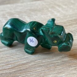 Malachiet Nijlpaard 6: 5.5x1.7x2.6 cm - 42 gr - Symbool van Sterke Gaven, Vruchtbaarheid en Geboorte