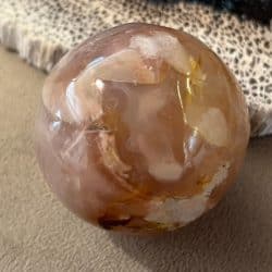 Agaat Bol 2 - Flower - Bloem - Kersenbloesem: ±4.7 cm - 132 - MADAGASKAR