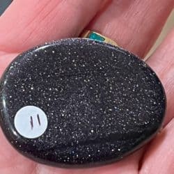 Goldflush Blauw Trommelsteen: 4,5 x 3,5 cm - uitgelijnd met Mercurius