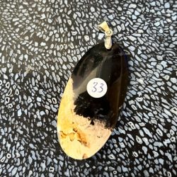 Versteend Hout Hanger nr 5 - cabochon geslepen