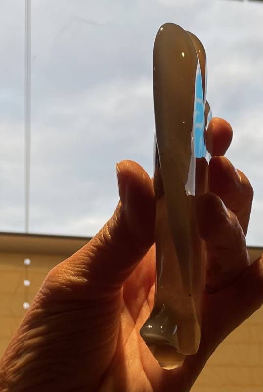 Agaat Engel Geode: 12,2 x 9 x 1,7 cm - inclusief standaard - Afbeelding 4