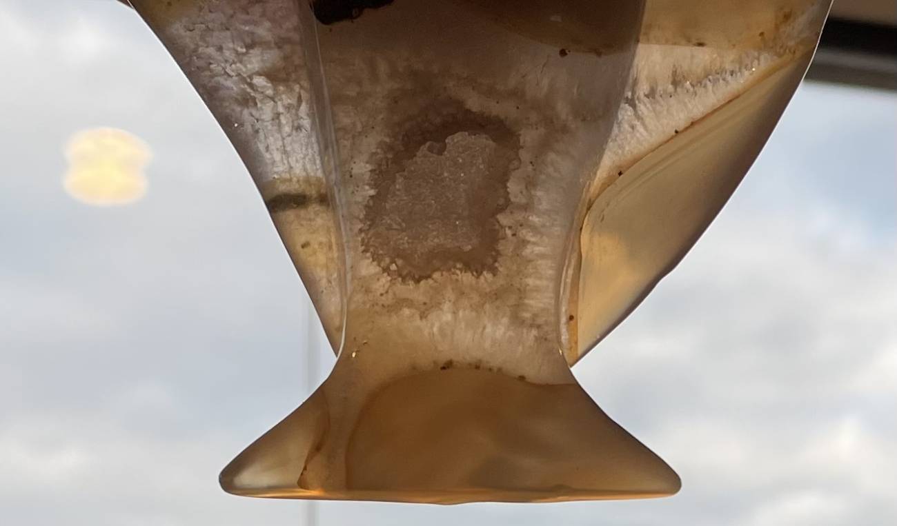 Agaat Engel Geode: 12,2 x 9 x 1,7 cm - inclusief standaard - Afbeelding 2