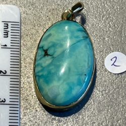 TURKOOIS HANGER 2 (V.S.) - met Gouden opleg: Ingewijd als LEMURIA MOEDERGODIN HATHOR hanger