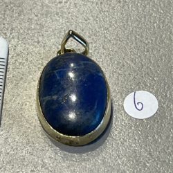 LAPIS LAZULI HANGER 6 (Afghanistan) - met Gouden opleg: Ingewijd als LEMURIA MOEDER MARIA hanger