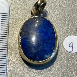 LAPIS LAZULI HANGER 9 (Afghanistan) - met Gouden opleg: Ingewijd als LEMURIA MOEDER MARIA hanger