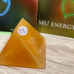 Calciet Piramide 2 - Goudgeel: 4 x 4 x 4 cm (lxbrxh)