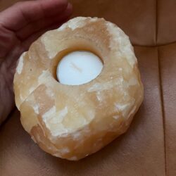 Calciet Goudgeel Waxinelicht Kaarsenbrander = 13x10,5x8 cm