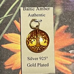 Barnsteen Hanger: Tree of Life Ø 1,5cm: - uit Estland = Zonnig Baltic LeMUria Amber