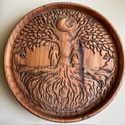TREE OF LIFE -LEMURIA STAMBOOM BORD - EENHEID nr 11 - Douglas Spar Hout Ø 26 cm en 28 mm dik