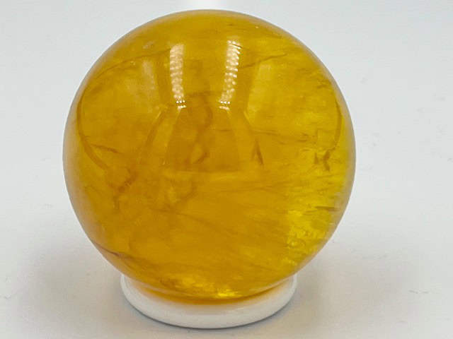 Fluoriet goudgeel met Mica Bol 9 : 4 cm Ø - 106 gram