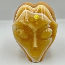 Calciet Goudgele Alien Schedel XL 4: 11x8.5x10 cm (lxbxh) - 1294 gram