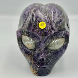 Fluoriet Alien met Labradoriet ogen 9: 8 x 6,5 x 7,5 cm - 690 gram