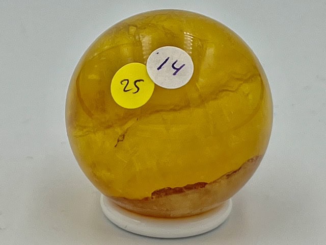 Fluoriet goudgeel met Mica Bol 14 : 3.5 cm Ø - 91 gram - Afbeelding 4