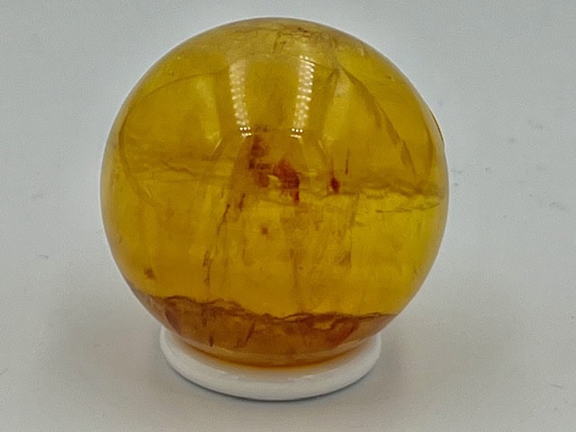 Fluoriet goudgeel met Mica Bol 14 : 3.5 cm Ø - 91 gram