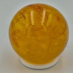 Fluoriet goudgeel met Mica Bol 15 : 4 cm Ø - 98 gram