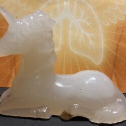 LeMUria Eenhoorn Wit 4: Wit Seleniet in kunsthars gegoten (Moeder Maan) + MP3 26.37 min