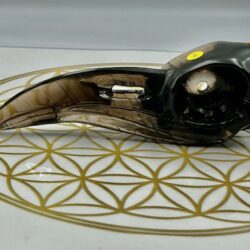 Lamel Obsidiaan Ravenschedel 8 = LeMUria Boodschapper: 13.5 x 4.1 x 4 cm (lxbrxh) - 111 gram