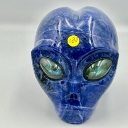 Sodaliet Alien met Labradoriet Schedel 7: 8 x 6,5 x 7,5 cm (lxbrxh) - 472 gram - Pleiaden Starbeing
